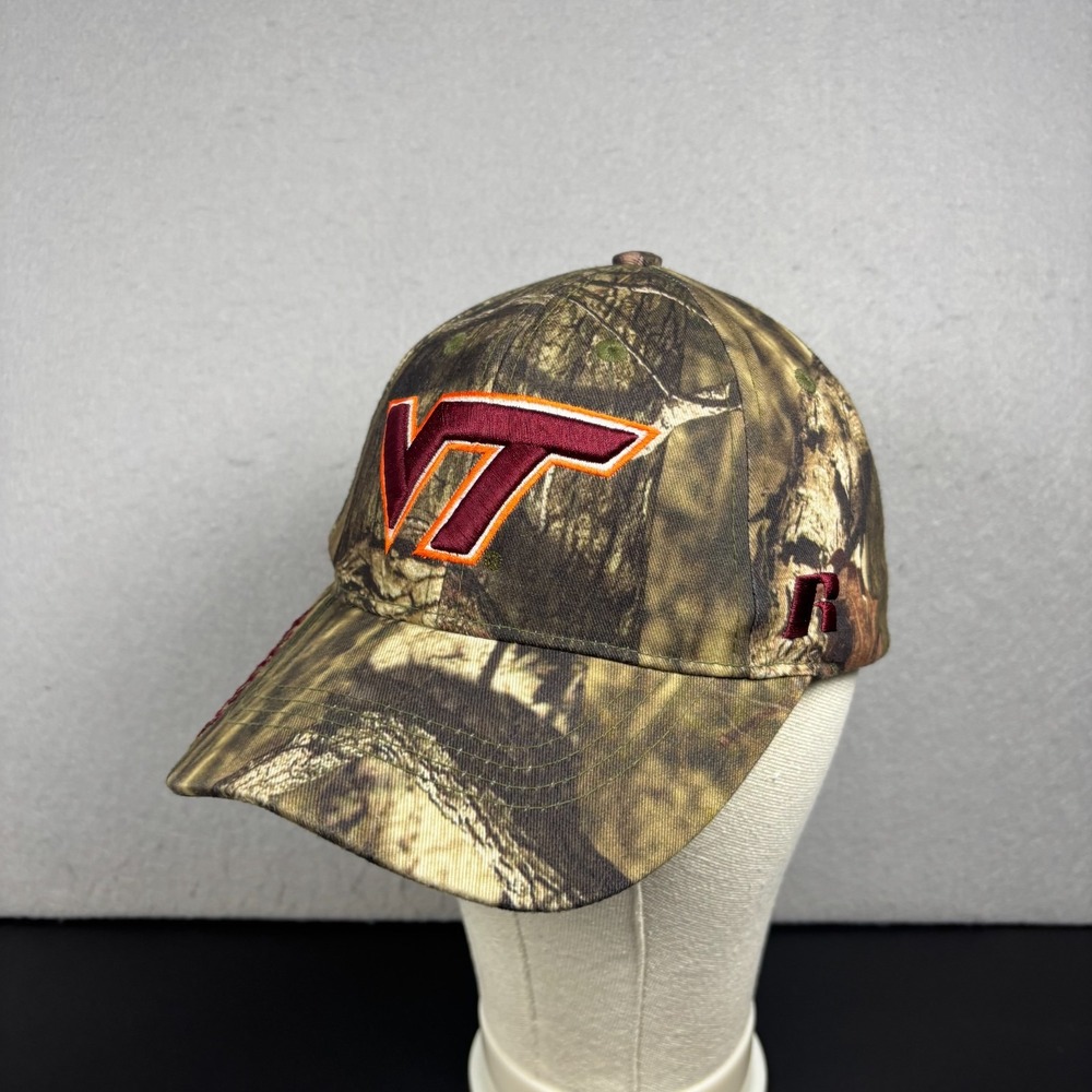 Virginia Tech Hokies Camo Baseball Cap VT Russell Hat Hook & Loop OSFM NCAA